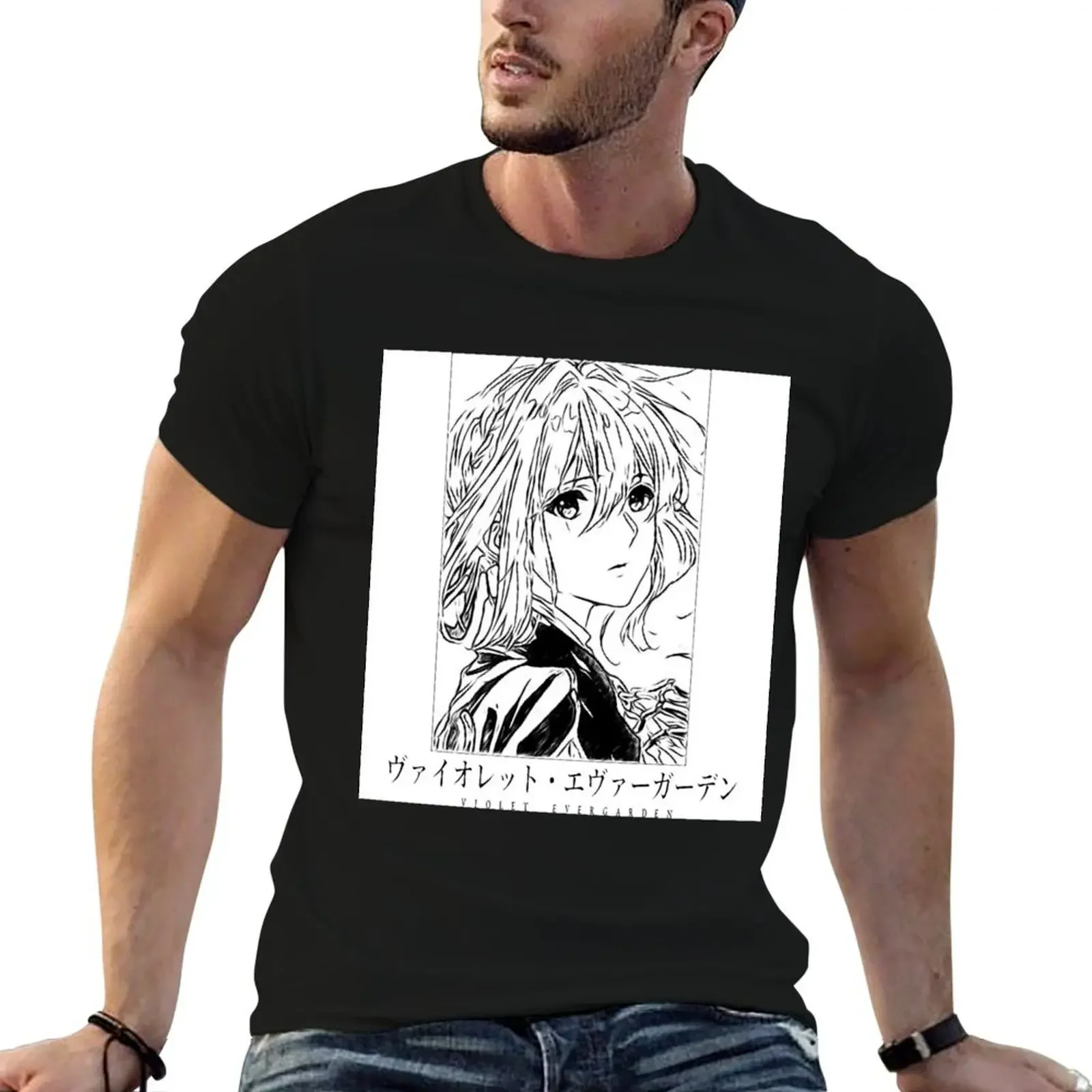 Футболка Violet Evergarden - фиолетовая (моно) футболка большого размера винтажная