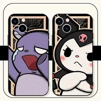 anime kawaii kuromis baku figure black phone case for iphone 11 12 13 pro max x xs xr 7 8 plus cartoon cute soft protection case