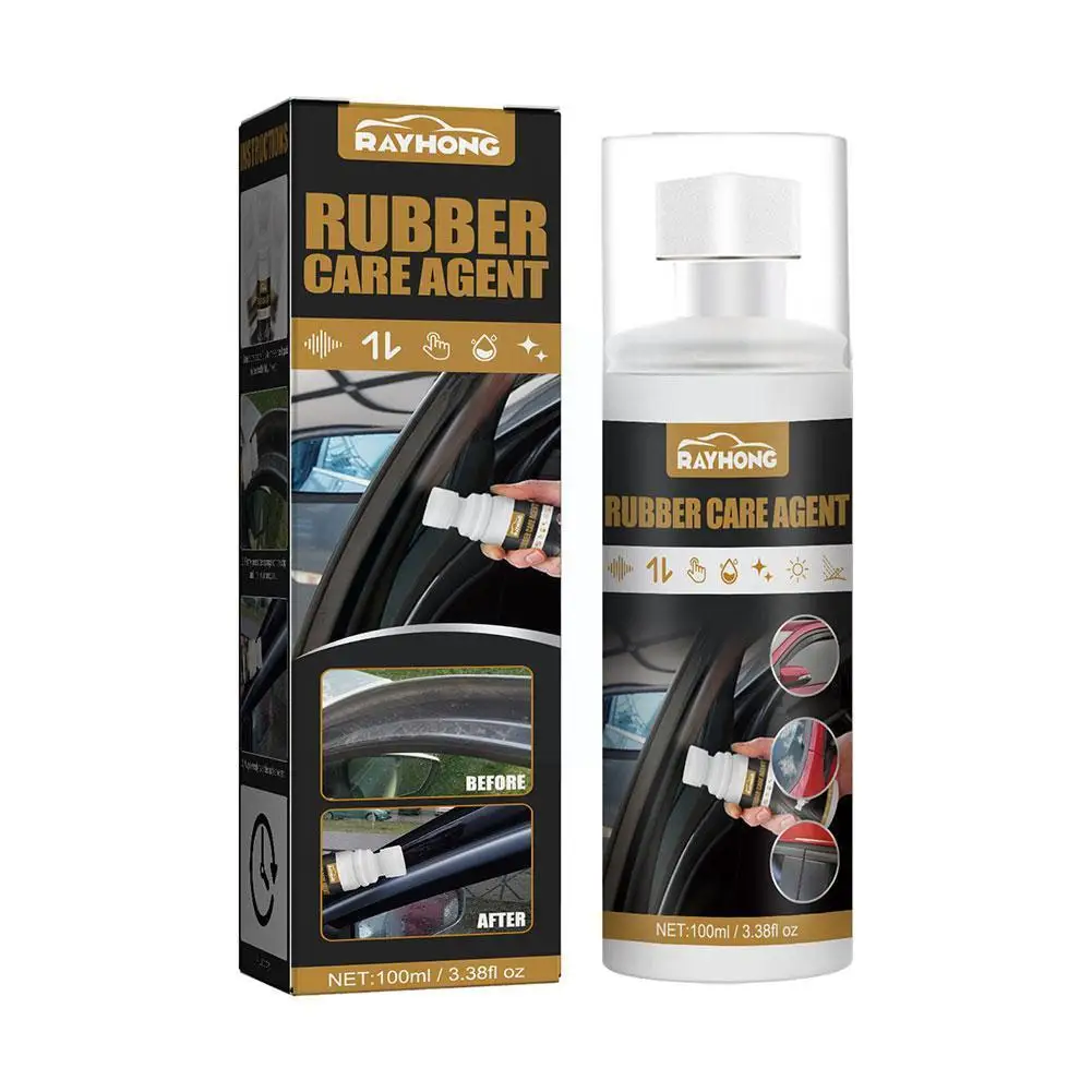 

100ml Car Rubber Curing Agent Rubber Renovator Care Spray Car Liquid Wax Agent Restorer Plastic Care Cleaner Supplies Polis K1B0