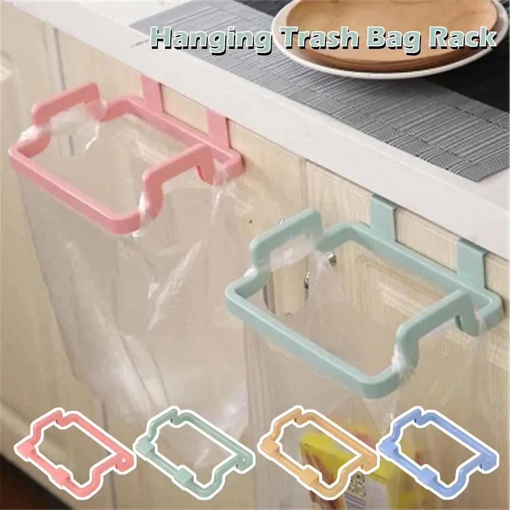 

Portable Plastic Door Garbage Trash Bag Box Can Rack Hanging Holder Kitchen Tool Waste Bin Kitchen Cabinet Door Hanging Racks