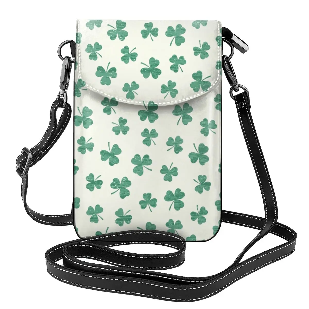 

Dancing Shamrocks Shoulder Bag St Patricks Day Gift Retro Women Bags Leather Business Female Purse