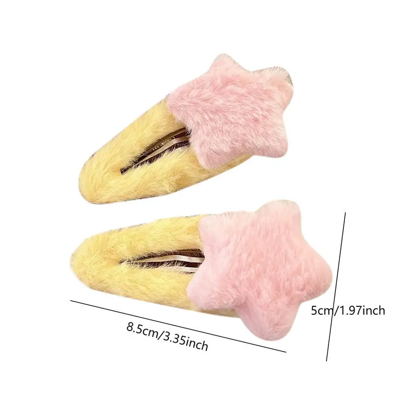 10 шт. милые заколки для волос со звездами аксессуары плюшевый головной убор