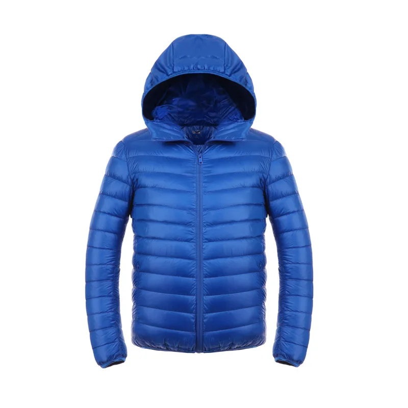 Men's Down Jacket 2016 New Men Short Ultra-thin Lightweight Coats Solid Hooded Waterproof White Duck Down Parkas Outerwear M416