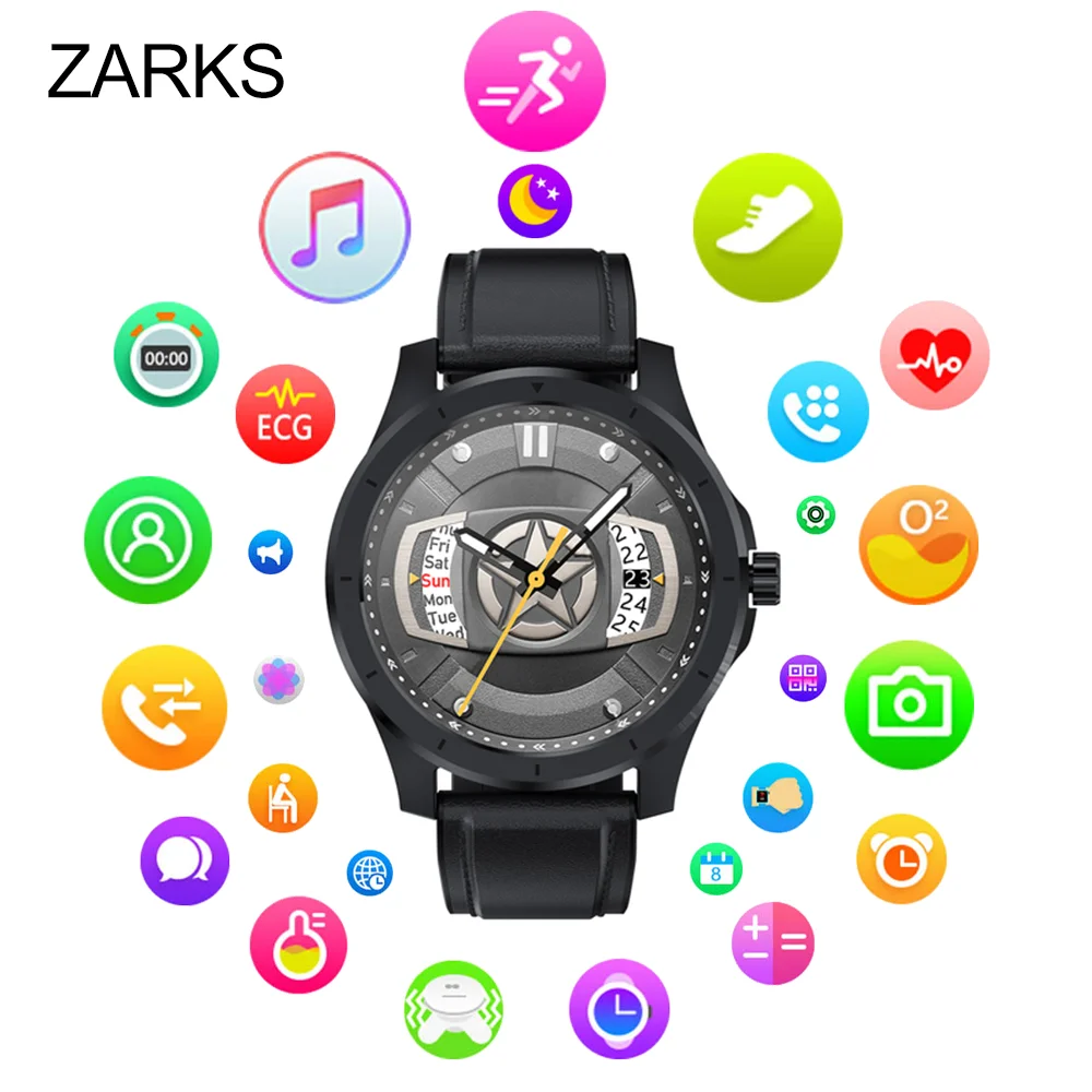 

Смарт-часы ZARKS с поддержкой Bluetooth, пульсометром и тонометром