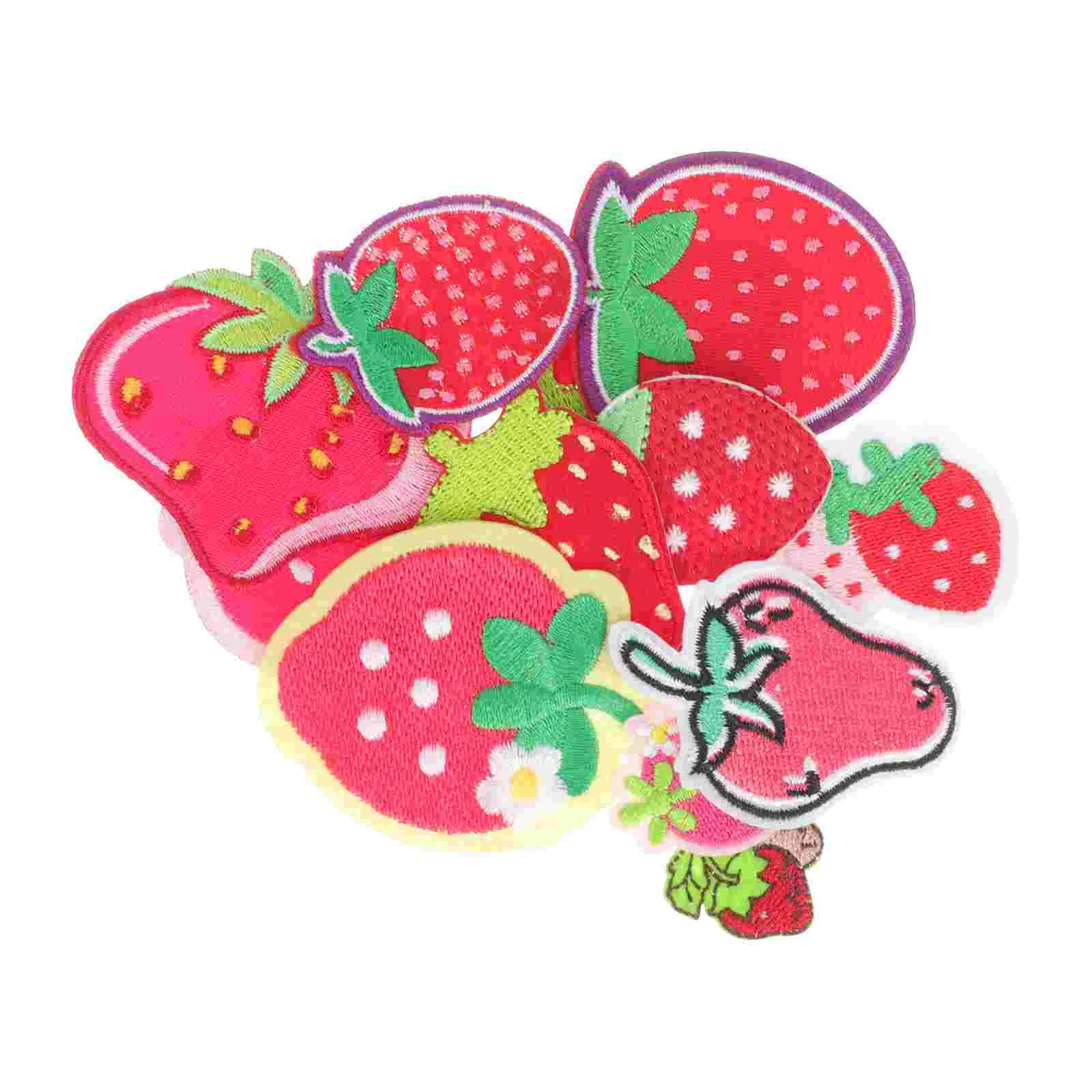 

On Iron Strawberry Clothing Embroidery Applique Fruit Appliques Sew Sewing Cartoon Diy Repair Embroidered Patch Decorative