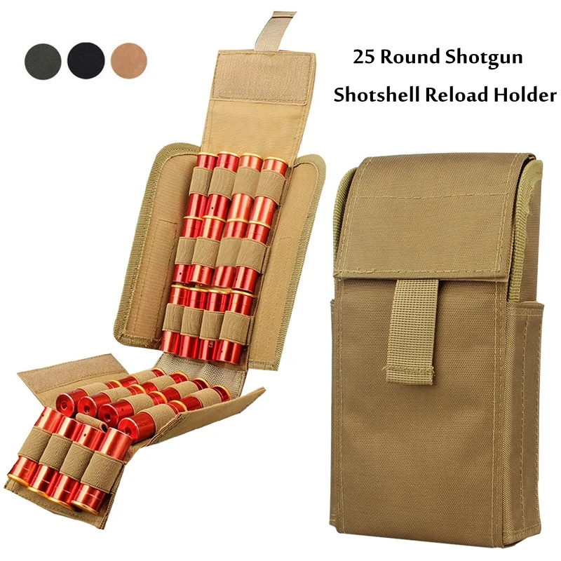 

Высококачественные охотничьи мешки для патронов Molle, 25 круглых 12GA 12 калибра, патроны, патроны, журнал, мешочки, Охотничьи аксессуары