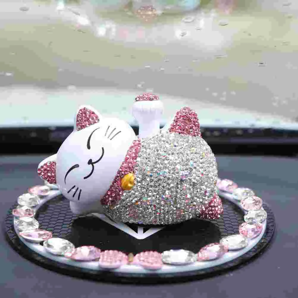 

1pc Car Ornament Fashion Creative Rhinestone Cat Ornament Car Cat Adornment