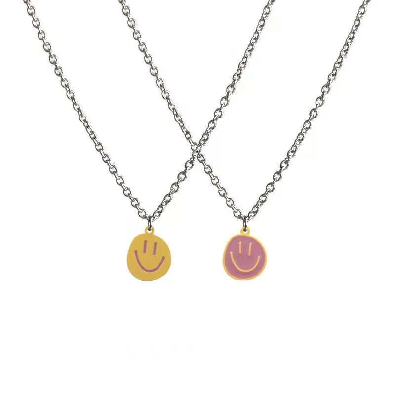 Новое ожерелье со смайликом Женская цепочка до ключиц шейный чокер ожерелья для