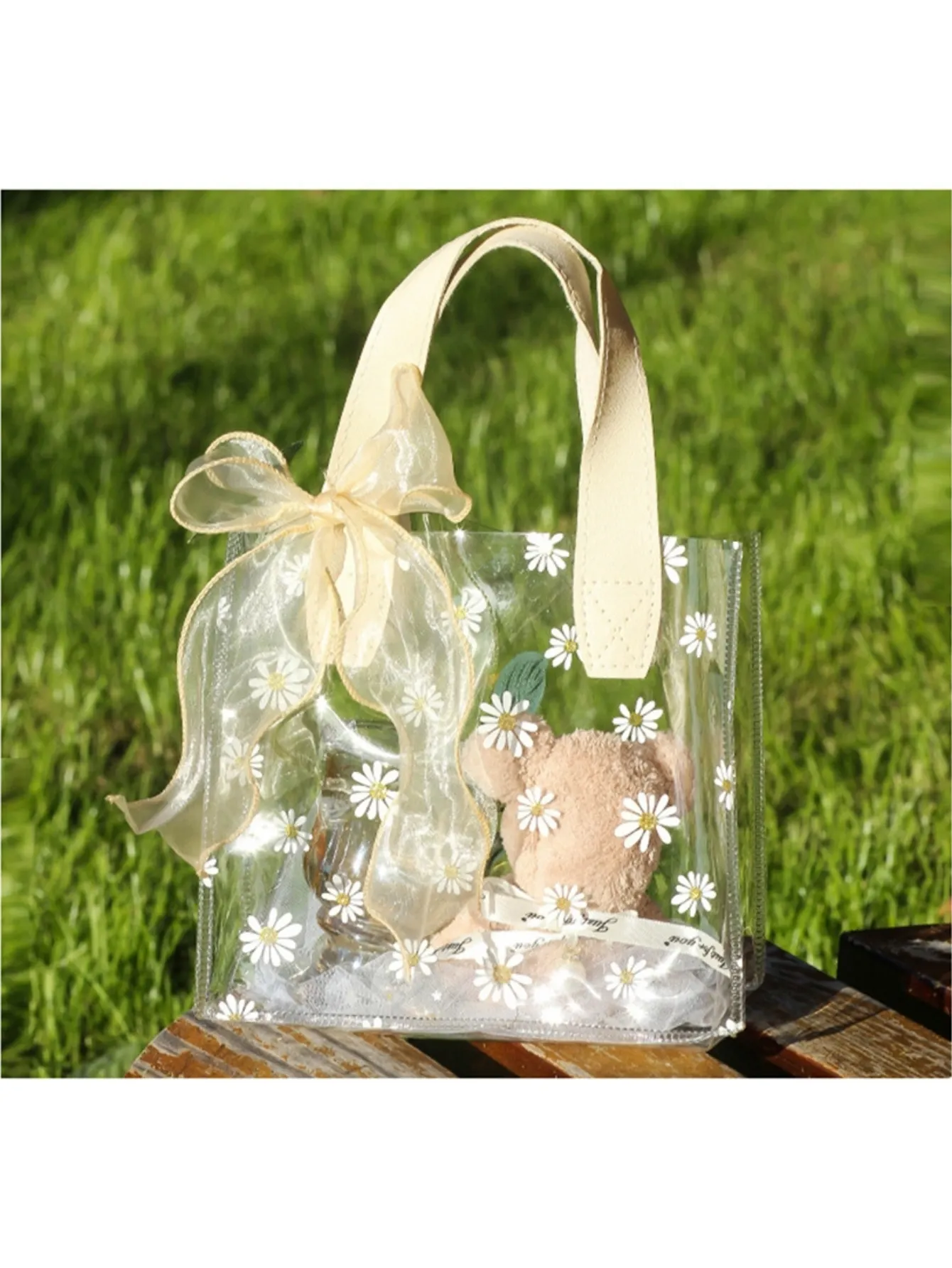 Пластиковая сумка с цветочным принтом