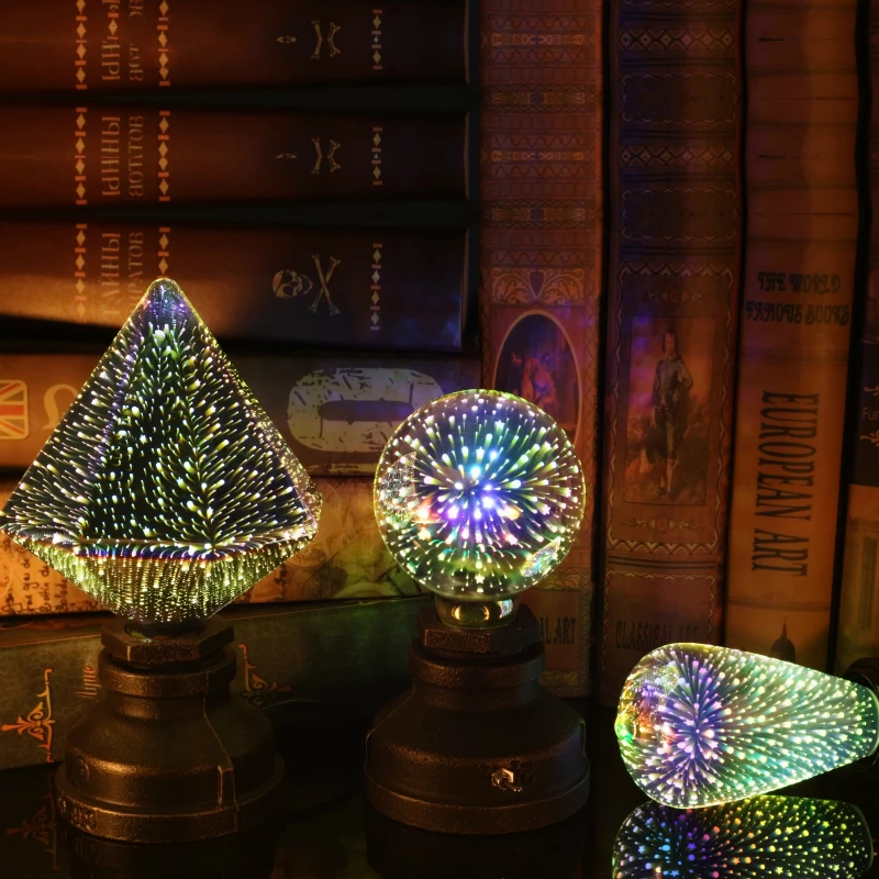 

2021 Hot LED Light Edison Bulb 3D Decoration Bulb 220V A60 Holiday Lights Novelty Christmas Lamp Lamparas Firework E27 Bulb