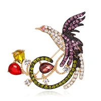 tulx crystal rhinestone phoenix brooches women collar pins corsage flying beauty bird animal brooch badges jewelry accessories