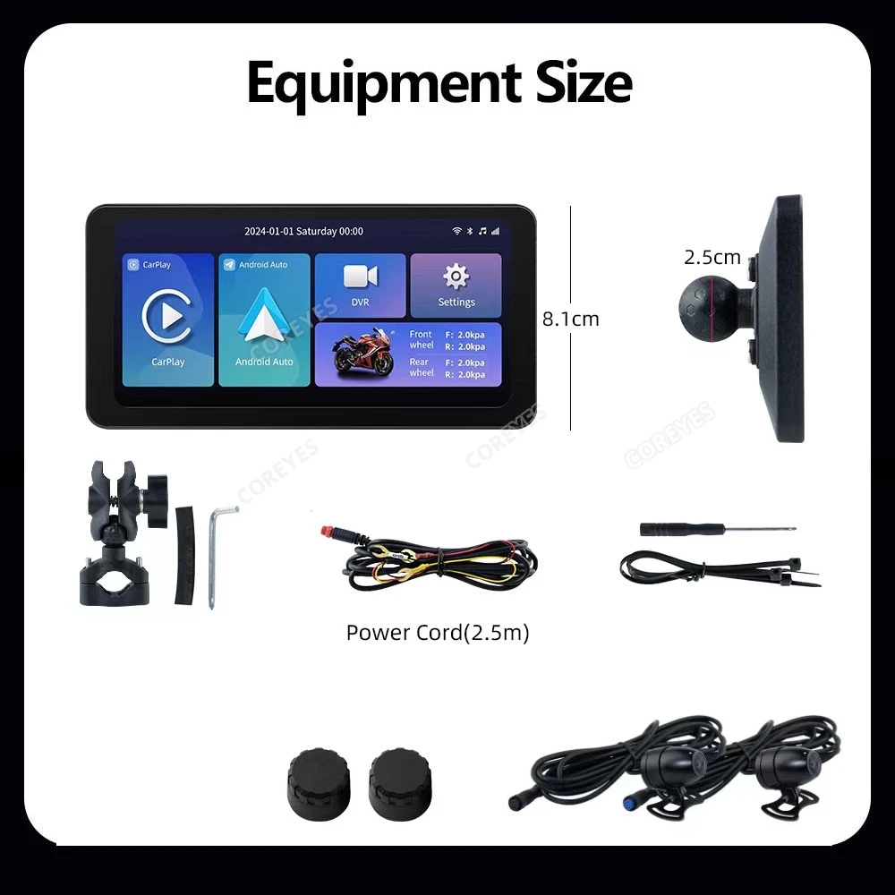 Мотоциклетный экран COREYES L300 Carplay водонепроницаемая навигация портативный