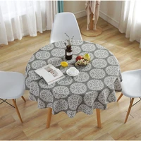 nordic simple table cloth nordic plaid pattern round tablecloth restaurant banquet wedding party dining table decoration