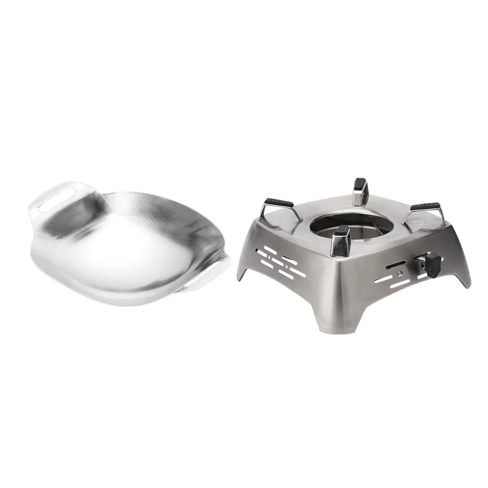 

Pan Cooking Stove Iron Fry Griddle Fryingcamp Wok Mini Hot Pot Metal Stick Holder Non Fuel Dish Stovetop Furnace Cooker Chafing