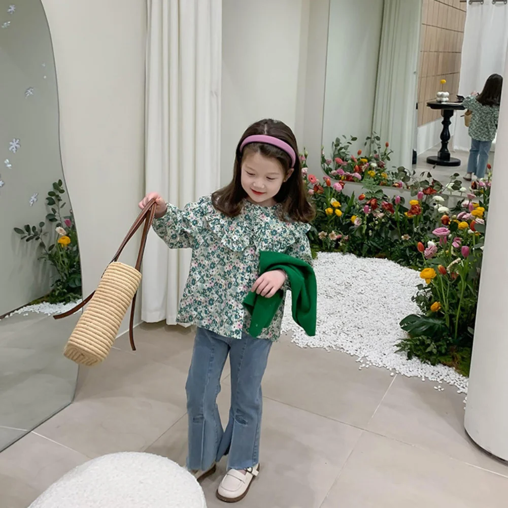 

Рубашка с цветочным принтом, длинным рукавом и поясом на резинке