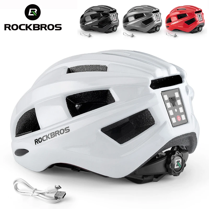 

Rockbros wholesale Light Helmet MTB USB Warning Rear Light Cycling Helmet EPS PC Intergrally-molded Safety Bike Helmet ZK-013