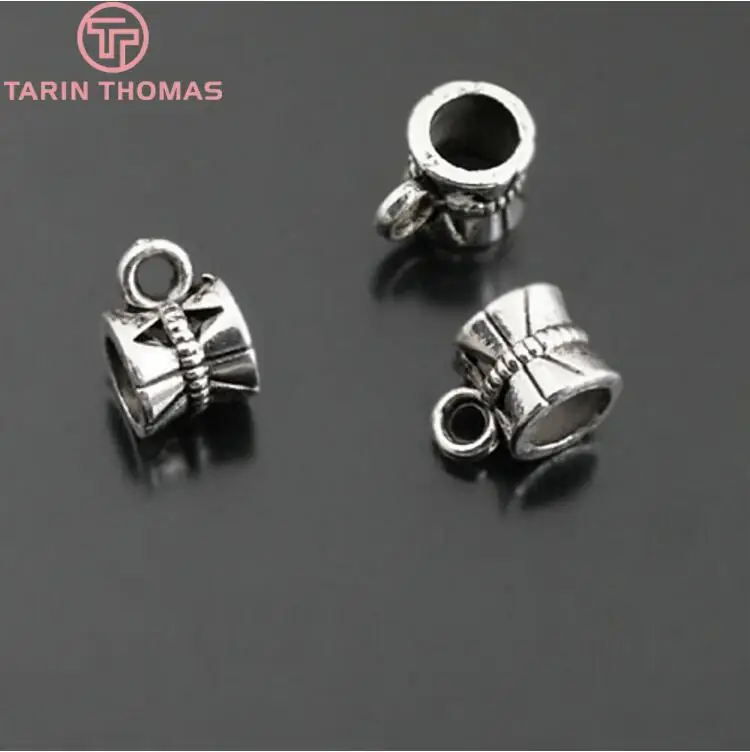 

(3884)30PCS 10*7MM,hole:4.5MM Large hole beads with hanging Charms Connector Diy Jewelry Findings Accessories Wholesale