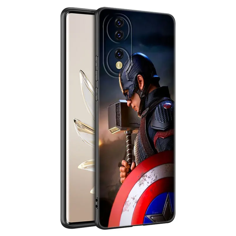 Черный чехол для телефона Captain America Huawei Honor 70 90 Lite X40 GT X50 i X5 Plus X6A X6S X7A X8A X8B X6 X7 X8 X9 4G X9A