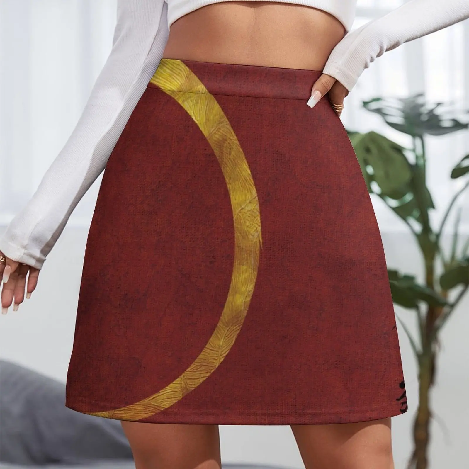 Золото Enso с японским письмом для 5-х естественных элементов Мини-юбка Женское