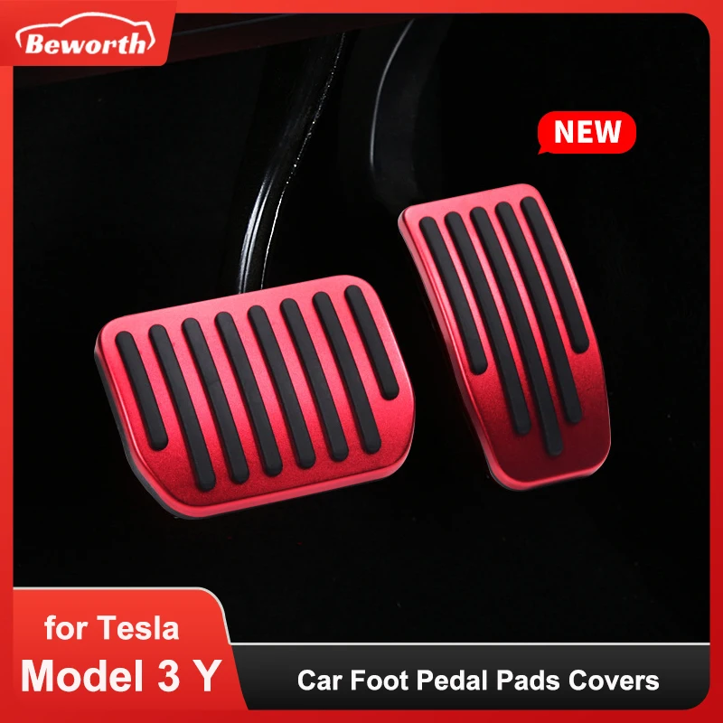 

Car Foot Pedals for Tesla Model 3 Y 2023 Aluminium Alloy Accelerator Gas Fuel Brake Pedal Pads Mats Cover Styling Non-Slip