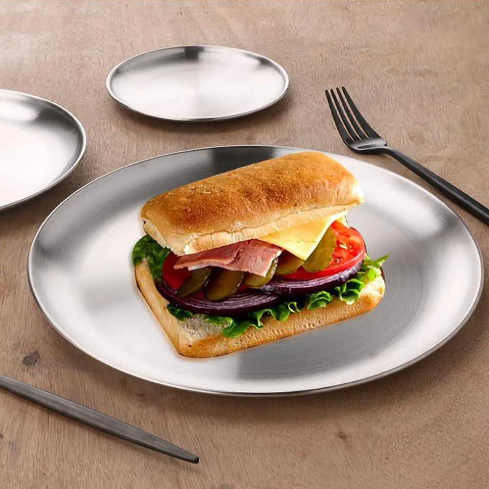 Кухонные столовые приборы из нержавеющей стали поднос для ресторана Круглый