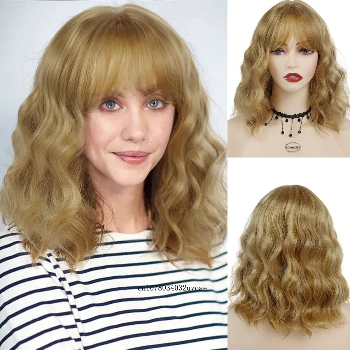 Синтетический вьющийся блондин с эффектом омбре для женщин парик из натуральных