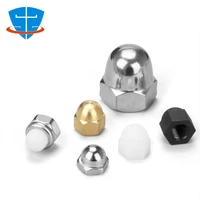 50pcs acorn cap nut m3 m4 m5 m6 m8 m10 m12 m14 m16 m20 m24 304 stainless steel black white nylon brass cap cover dome blind nuts