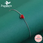 Браслет женский из серебра 100% пробы с красным сердцем, DS309