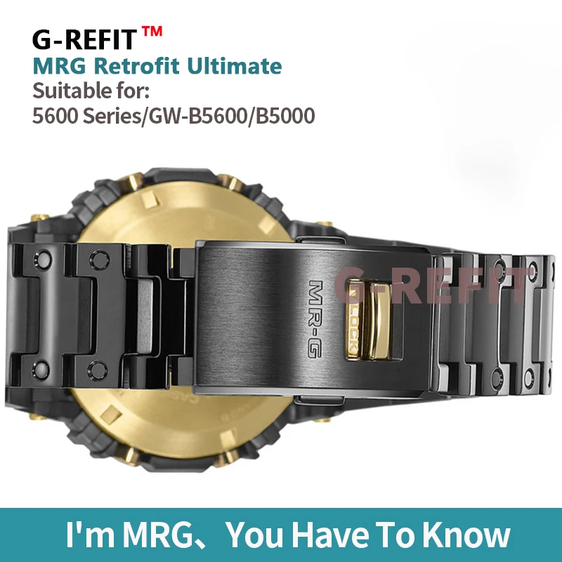 

G-Refit MRG DW5600 GWB5600 GMW-B5000 Titanium Bezel DW5600E Strap Metal WatchBand Case GW5000 DW5035 MOD Repal Tools New Style