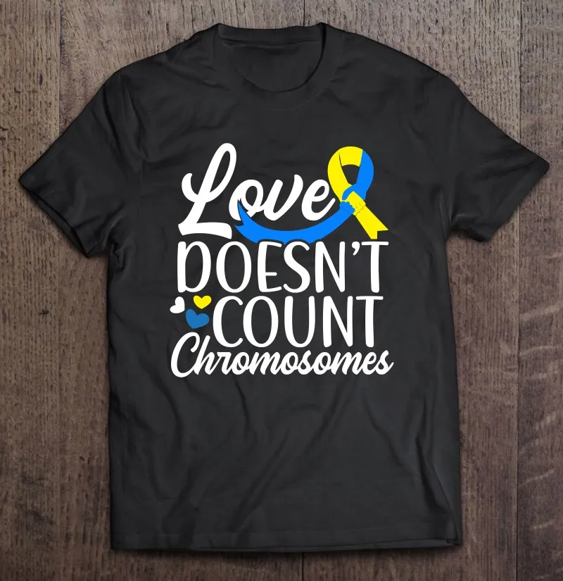 

Футболка мужская оверсайз в винтажном стиле, пуловер с поддержкой синдрома хромосомы и надписью «Love't Count»