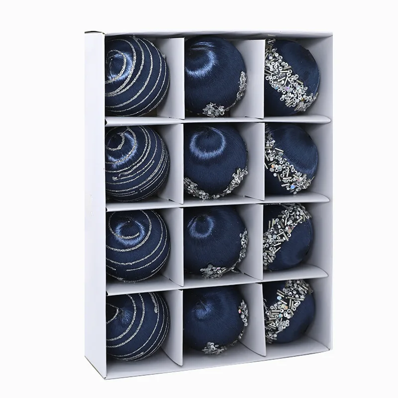 

Декоративные шелковые шары для елки 12 шт.