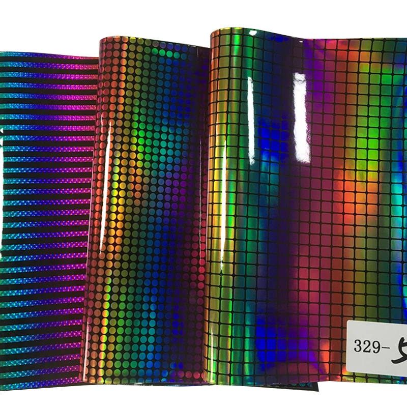

46*135CM Glossy rainbow color synthetic leather for jewelry making