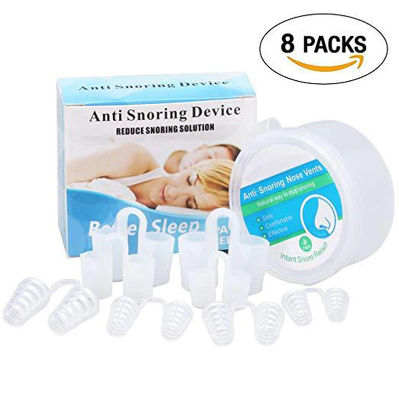 

8pcs Anti Snore Apnea Nose Clip Anti-Snoring Breathe Aid Stop Snore Device Sleeping Aid Equipment Safe Stop Snoring Device
