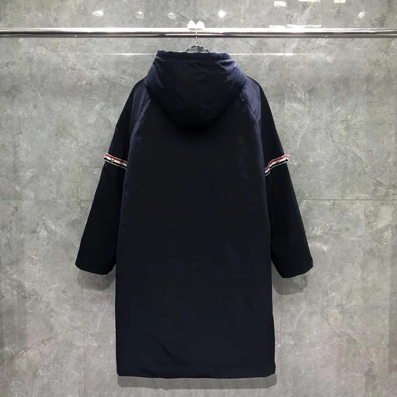TB THOM Men's Jacket Classic Striped Winter Clothing Fashion Brand Coat Hoodie Windbreaker Outdoor Leisure Party Women Jacket