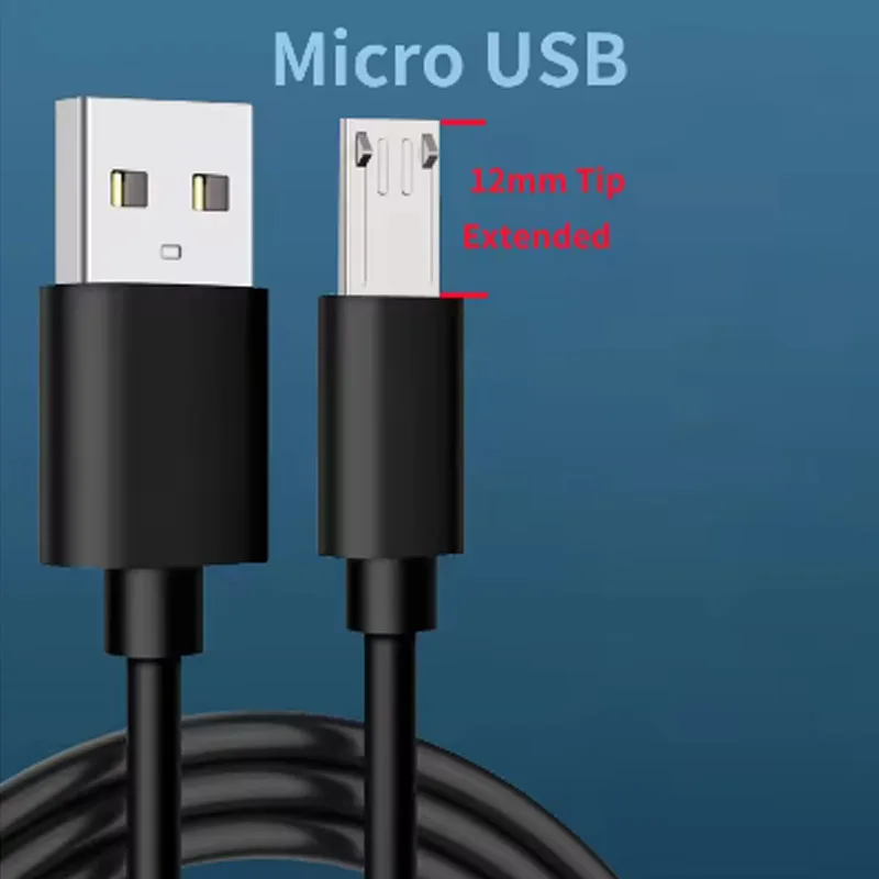 Фото 12 мм кабель Micro Usb с длинной вилкой, зарядный шнур для Blackview BV4900 Pro, BV5500 Plus, Oukitel WP12, Ulefone Armor Mini 2 №1