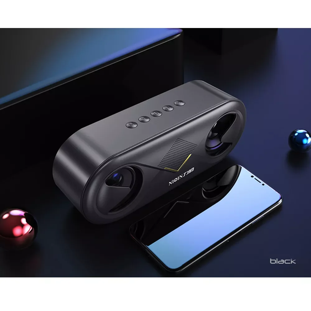 

Portable Wireless Bluetooth 5.0 Speaker 4D Stereo Sound Loudspeaker Outdoor Double Horns Support TF Card/USB Drive/AUX