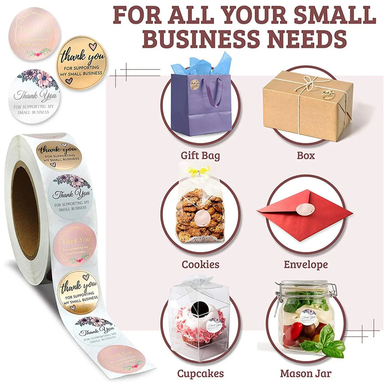 

1 Roll Merry Christmas Thanksgiving Stickers DIY Gift Candy Box Cookies Bag Sealing Festival Decoration Label