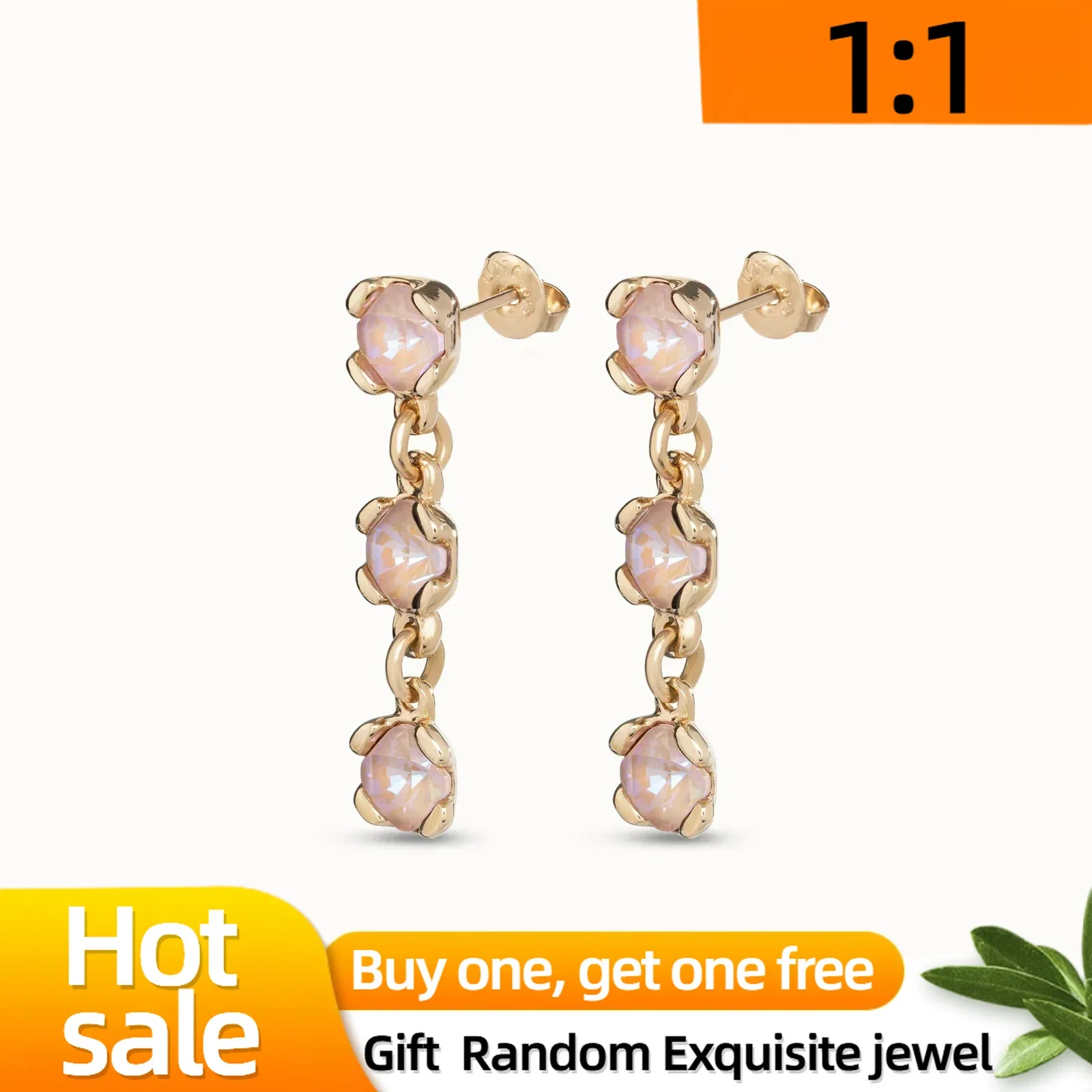 UNO de 50 brincos cristal feminino Vestido Long borla joia rosa presente Высокое качество оригинал продажа quente