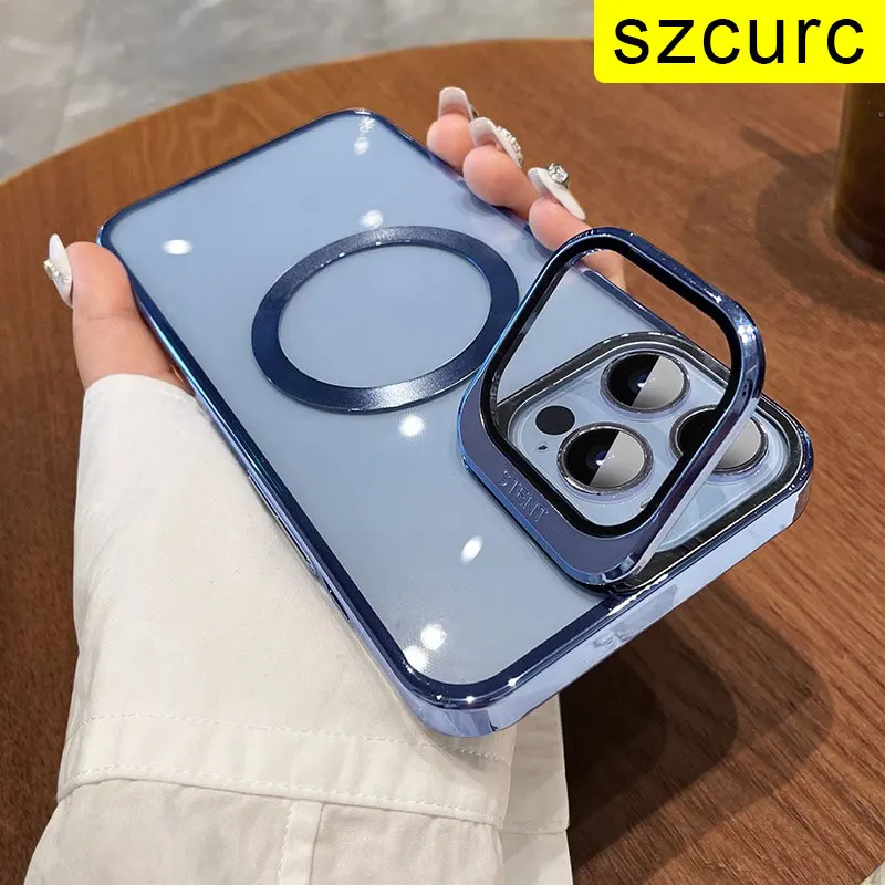 

Szcurc For iPhone 14 pro max magnetic phone case iphone13 12 14plus Advanced sense plus lens full dust por fall protection case