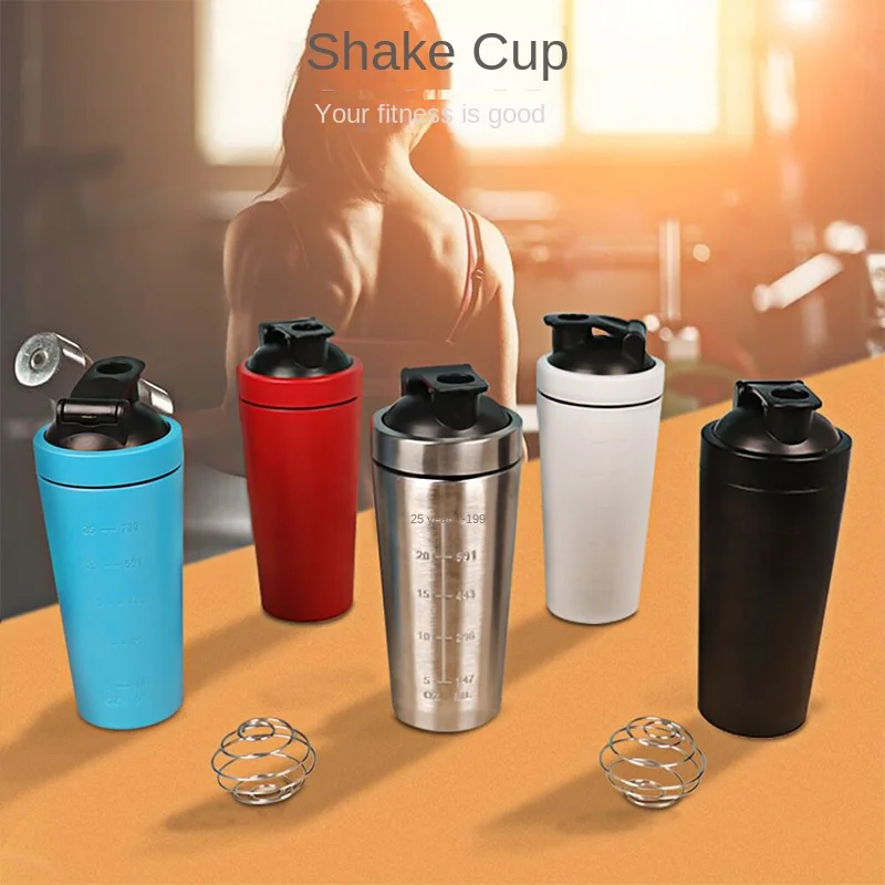 Sports Bottles Stainless Nutrition Vacuum Insulation Fitness Water Protein Blender Portable Water Cup Shaker Cup Mug Steel Cup