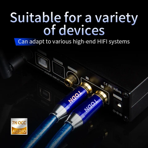 TODN HIFI1 серебрянный аудиокабель RCA 2RCA