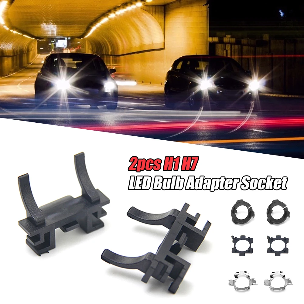

2pcs H1 H7 LED Headlight Bulb Holder Socket Adapter LED Retainer Base for Honda VW Mercedes-Benz BMW Hyundai Kia Accessories