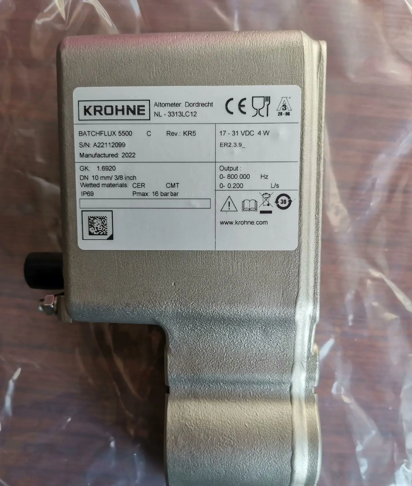 Расходомер KROHNE 5500C BATCHFLUX 5500C NL-3313LC DN15 DN10