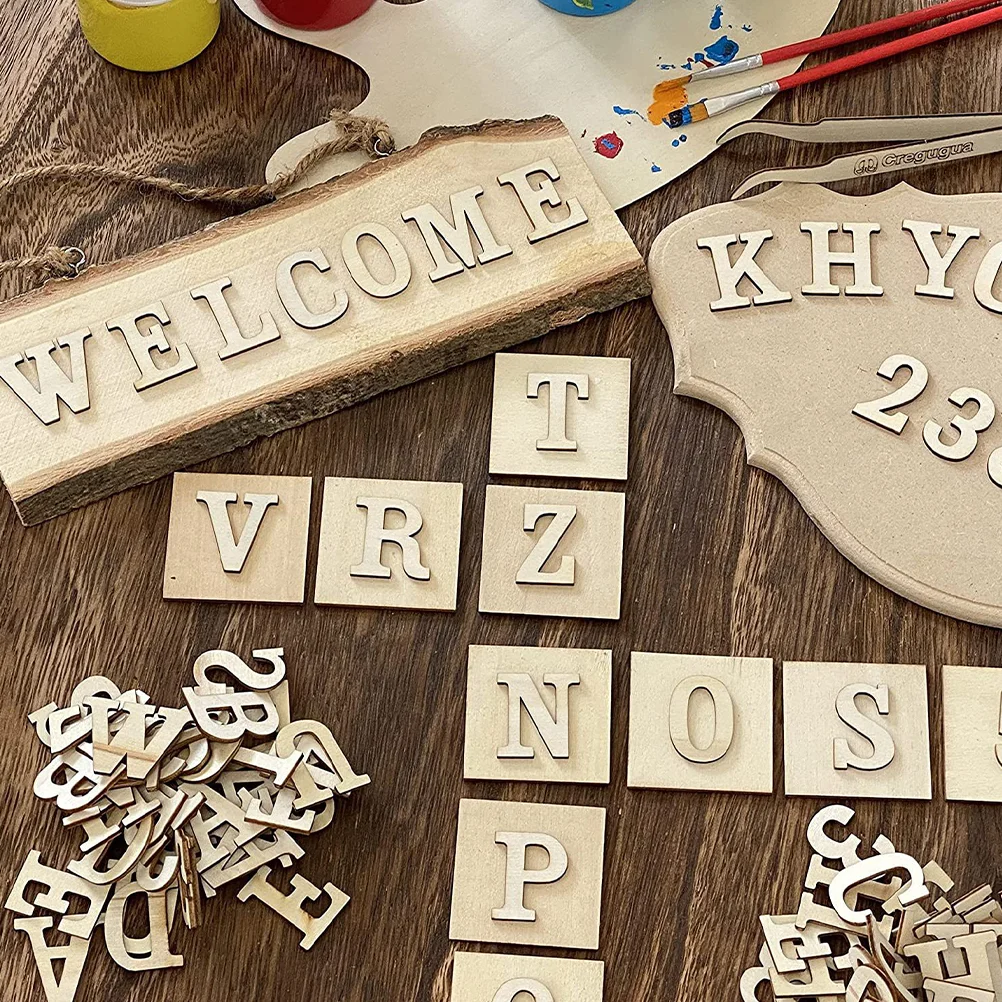104 шт. деревянные украшения с буквами детские вырезы буквы из липы для стены