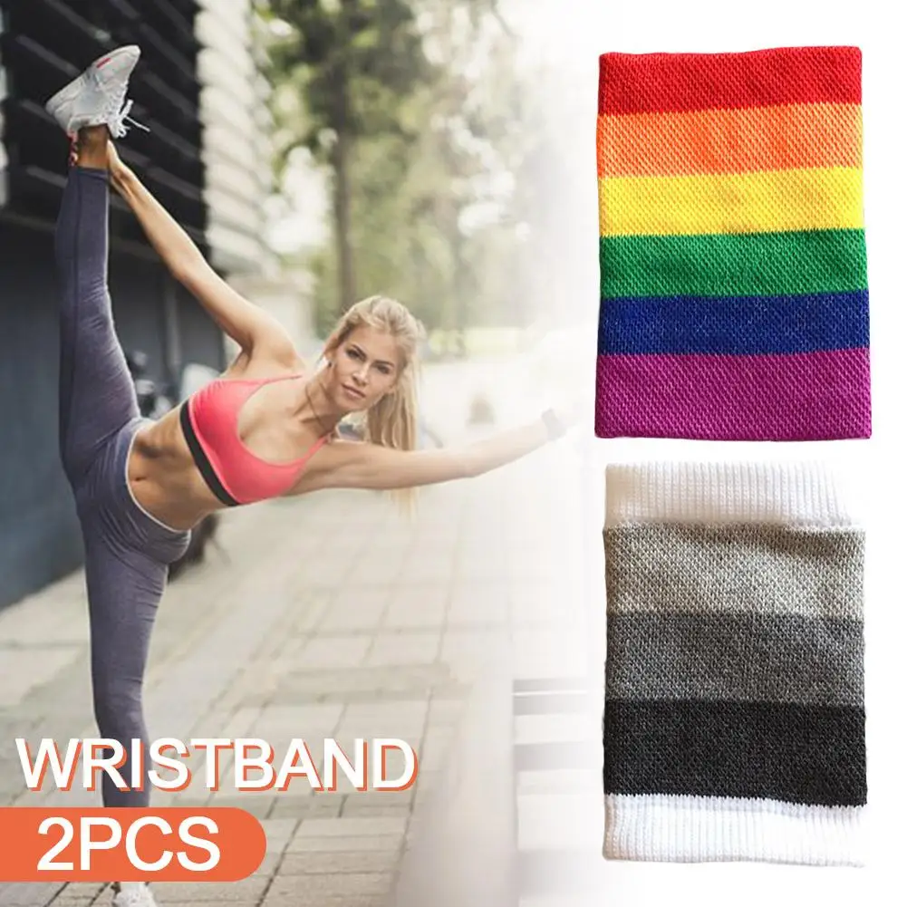 

2pcs Fashion Trend Cute Color Sports Thin Knitted Breathable Guard Women Wrist Wrist Men Fitness Guard Outdoor Running Spor B3E2