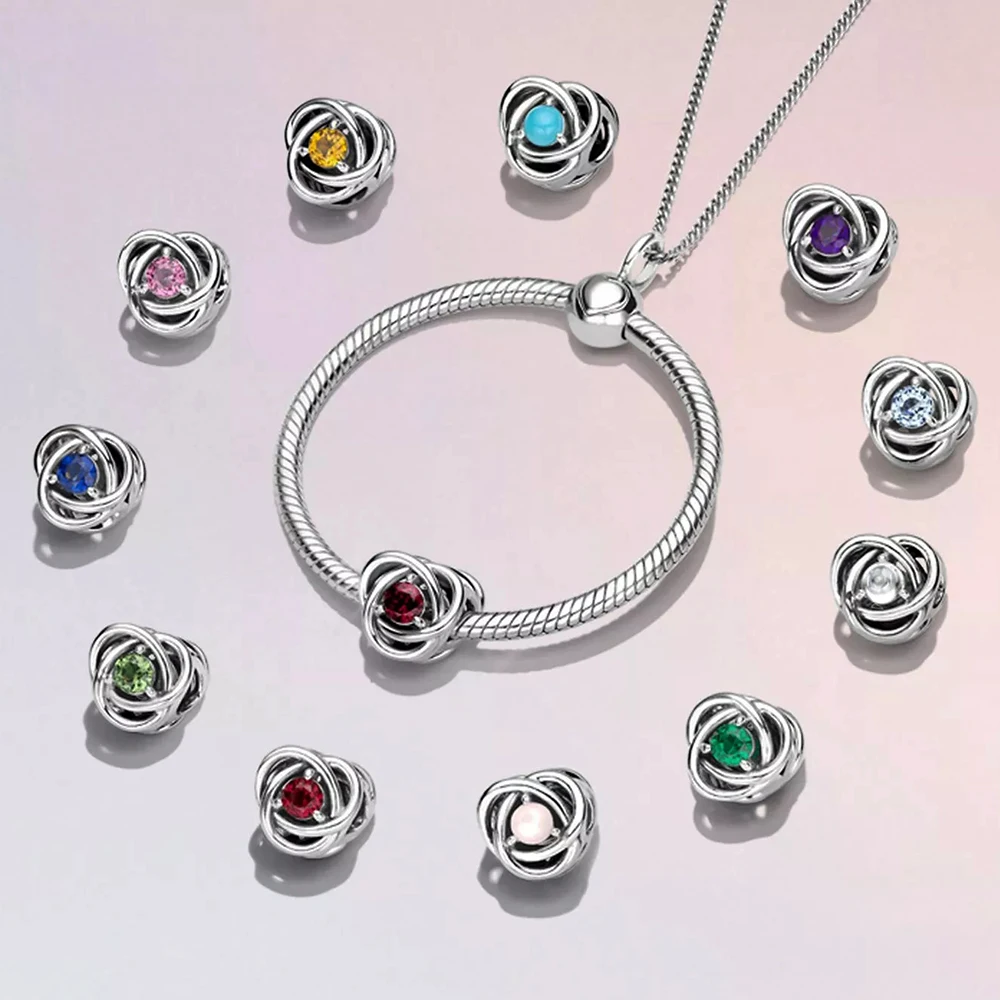 

2022 New Eternal Loop Pendant Genuine 925 Sterling Silver Suitable for Pandora Original Necklace Luxury Valentine's Day Gift