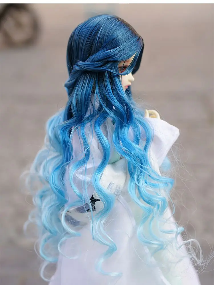

BJD doll wig suitable for 1/3 1/4 1/6 size bjd girl wig fashion versatile cute dyed gradient wig doll accessories