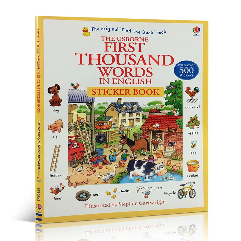 

Milu Оригинальная английская книга с изображением 500 наклейка первая тысяча слов в книге 1000I шпион