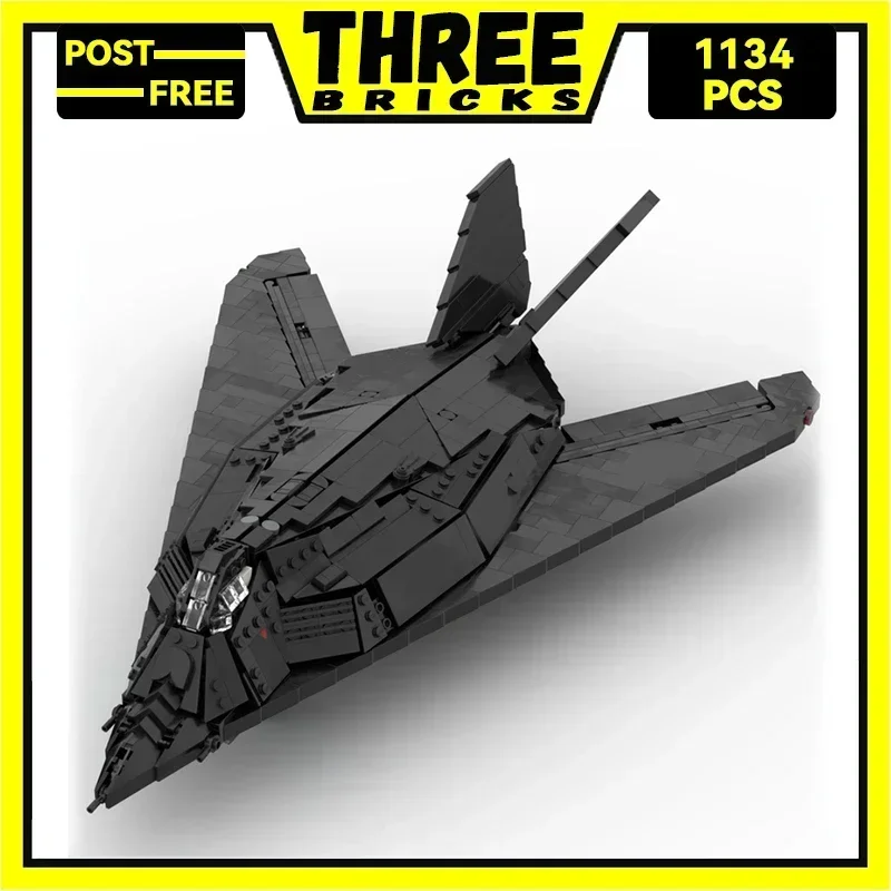 Moc Building Bricks Военная модель самолета F-117 Nighthawk Fighter Технология Блоки Подарки