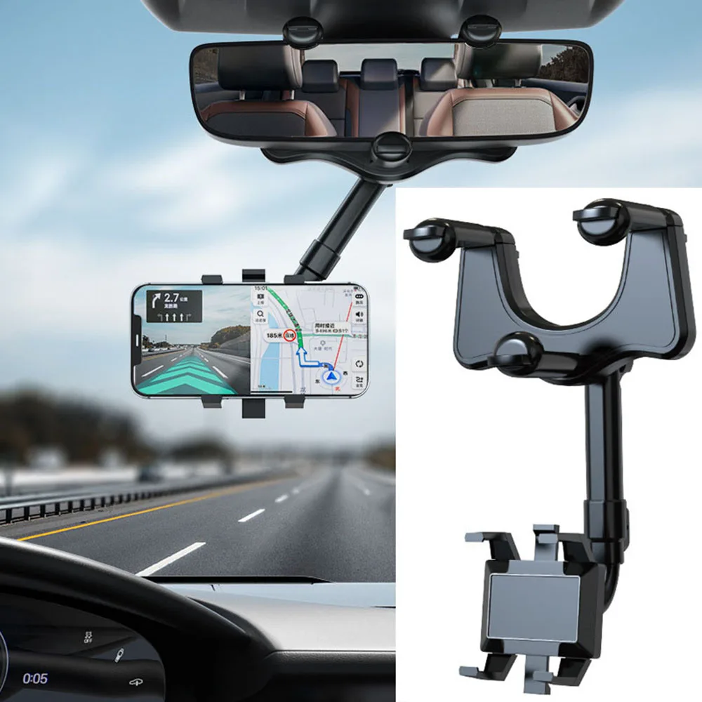 

Rearview Mirror Car Phone Holder 360 Rotatable Car Phone Holder GPS Bracket Stand Rearview Mirror Mount Stand Car Accessories